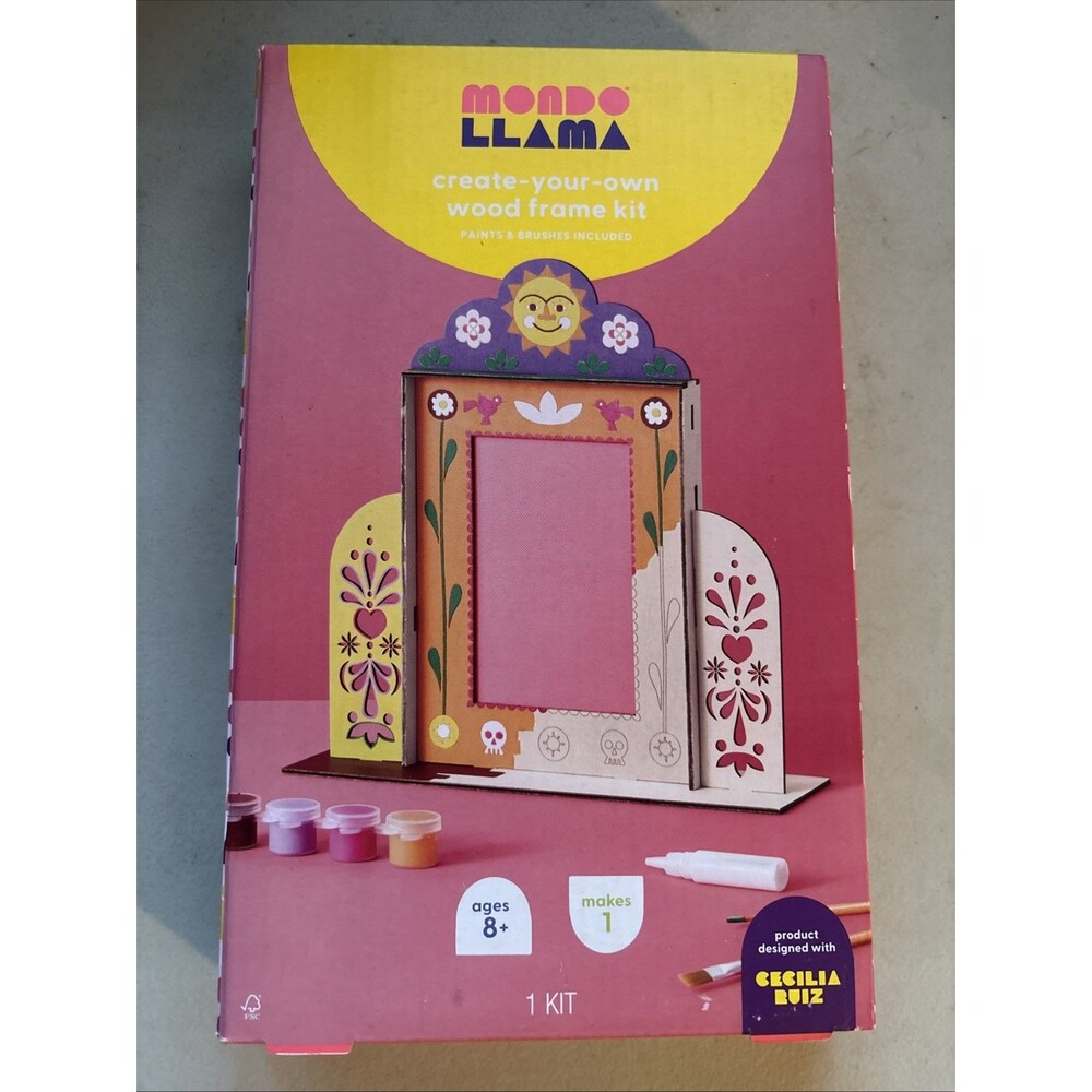 Día de Muertos Craft Wood Mini Ofrenda Painting Kit - Mondo Llama New Photo